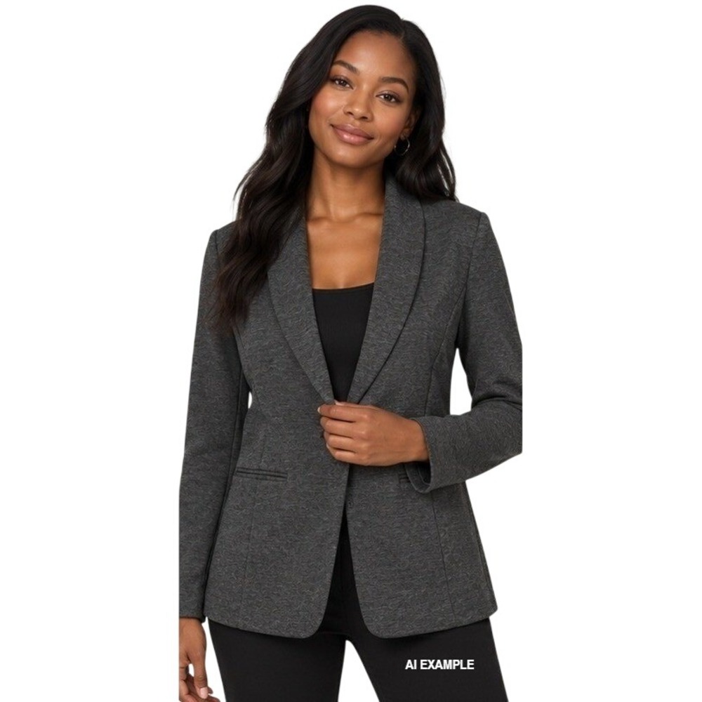 Apt. 9 Ponte Stretch Knit Jacket Women Medium Dark Heather Grey NWT Blazer